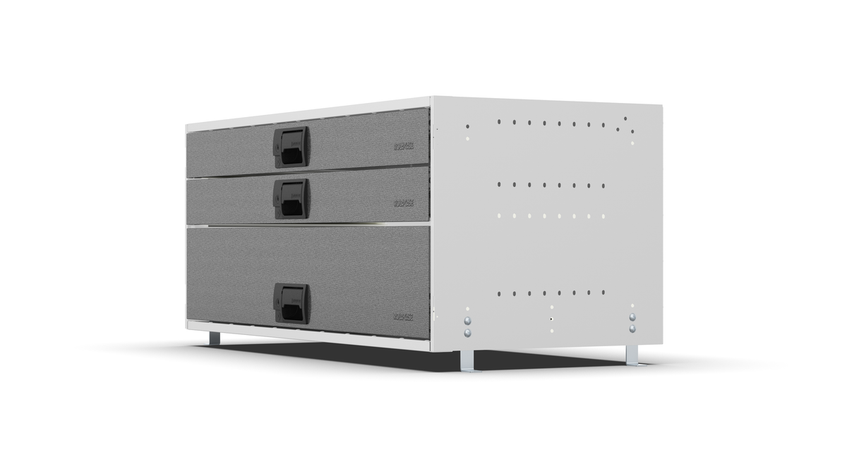 Service Body & Van Drawer Unit – 3 Mixed-Depth Drawers – 39.7″W × 16.5″H × 18″D