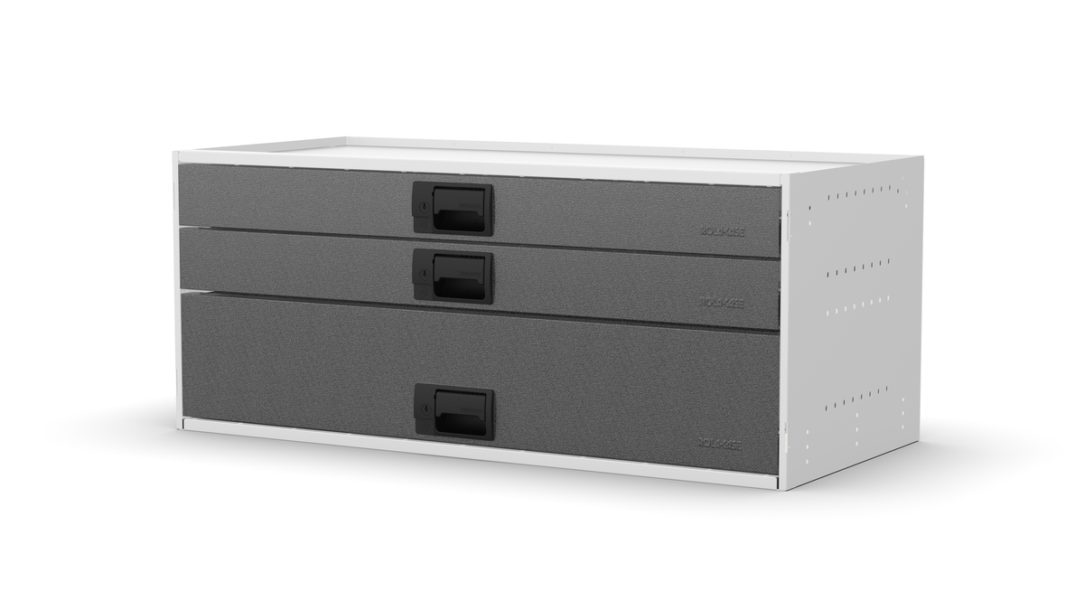 Service Body & Van Drawer Unit – 3 Mixed-Depth Drawers – 39.7″W × 16.5″H × 18″D
