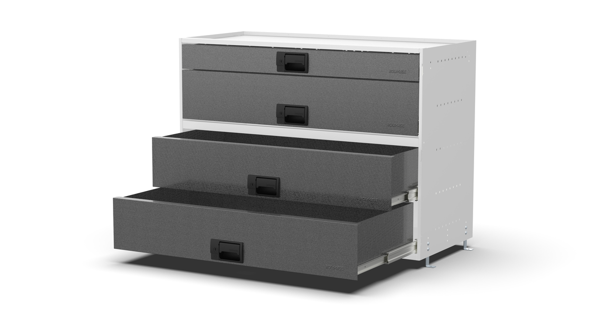 Service Body & Van Drawer Unit – 4 Mixed-Depth Drawers – 39.7″W × 29.3″H × 18″D