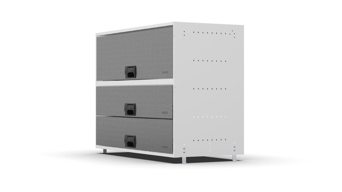 Service Body & Van Drawer Unit – 3 Mixed-Depth Drawers – 39.7″W × 29.3″H × 18″D