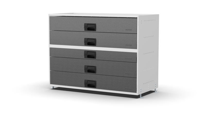 Service Body & Van Drawer Unit – 5 Mixed-Depth Drawers – 39.7″W × 29.3″H × 18″D