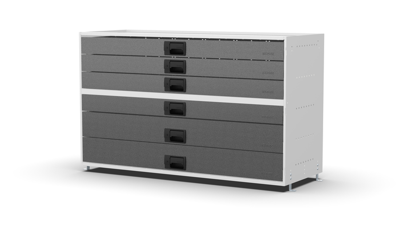 Service Body & Van Drawer Unit – 6 Mixed-Depth Drawers – 49.5″W × 29.3″H × 18″D
