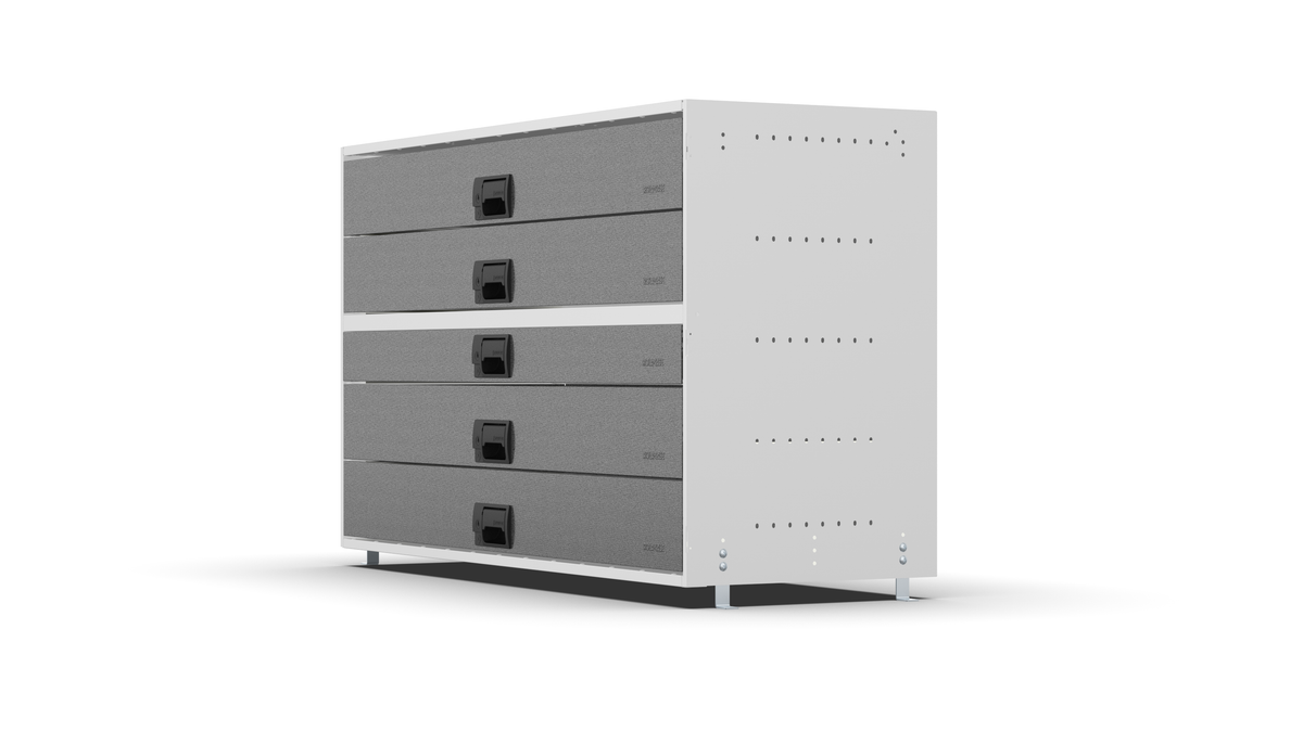 Service Body & Van Drawer Unit – 5 Mixed-Depth Drawers – 49.5″W × 29.3″H × 18″D