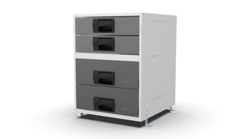 Service Body & Van Drawer Unit – 4 Mixed-Depth Drawers – 16.5″W × 21.5″H × 18″D