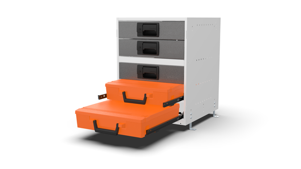 RCKIT40/13 van drawer kit front view with open drawers