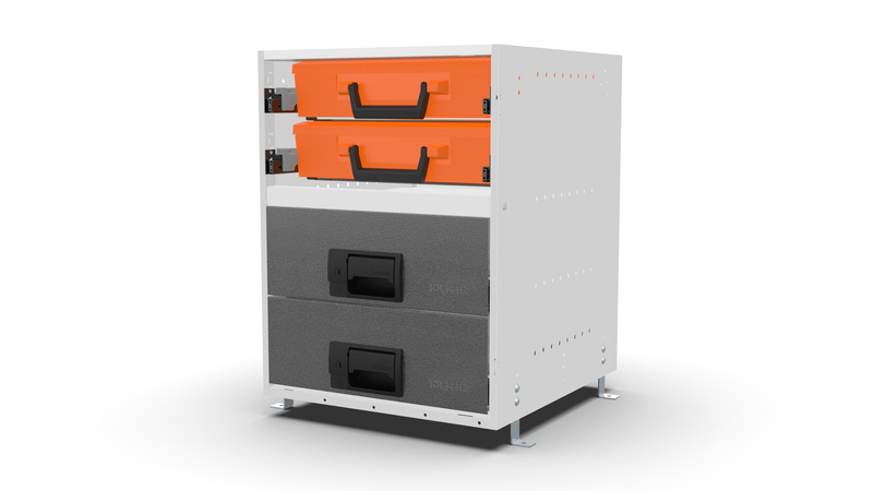 Service Body & Van Drawer Unit – 2 Large Drawers + 2 Parts Organizers – 16.5″W × 21.5″H × 18″D