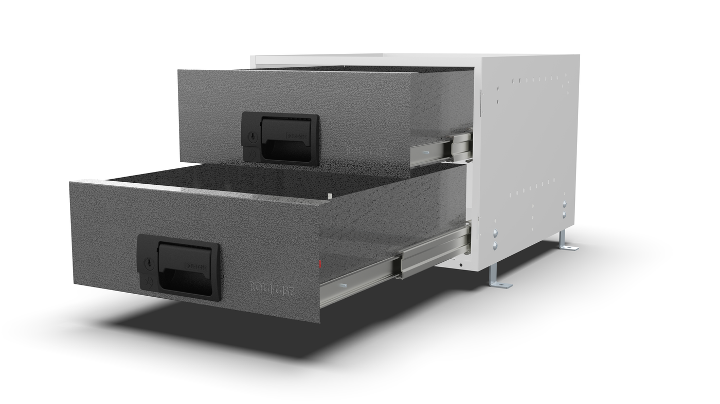 RCKIT40/4 van storage drawer front view with drawers out