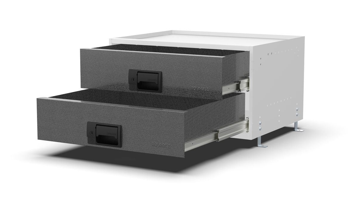 Service Body & Van Drawer Unit – 2 Large Drawers – 23.6″W × 12.8″H × 18″D