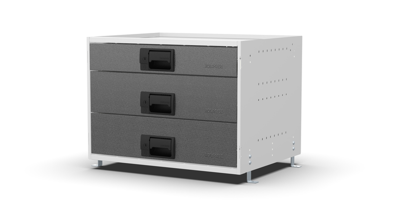 Service Body & Van Drawer Unit – 3 Mixed-Depth Drawers – 23.6″W × 16.5″H × 18″D