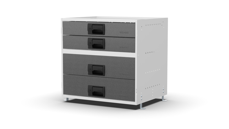 Service Body & Van Drawer Unit – 4 Mixed-Depth Drawers – 23.6″W × 21.5″H × 18″D