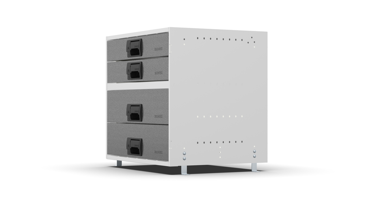Service Body & Van Drawer Unit – 4 Mixed-Depth Drawers – 23.6″W × 21.5″H × 18″D