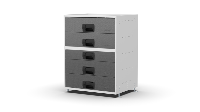 Service Body & Van Drawer Unit – 5 Mixed-Depth Drawers – 23.6″W × 29.3″H × 18″D