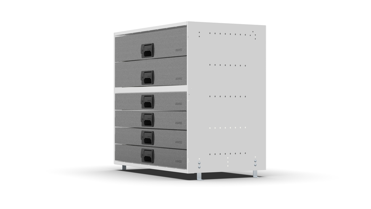 Service Body & Van Drawer Unit – 6 Mixed-Depth Drawers – 33″W × 29.3″H × 18″D
