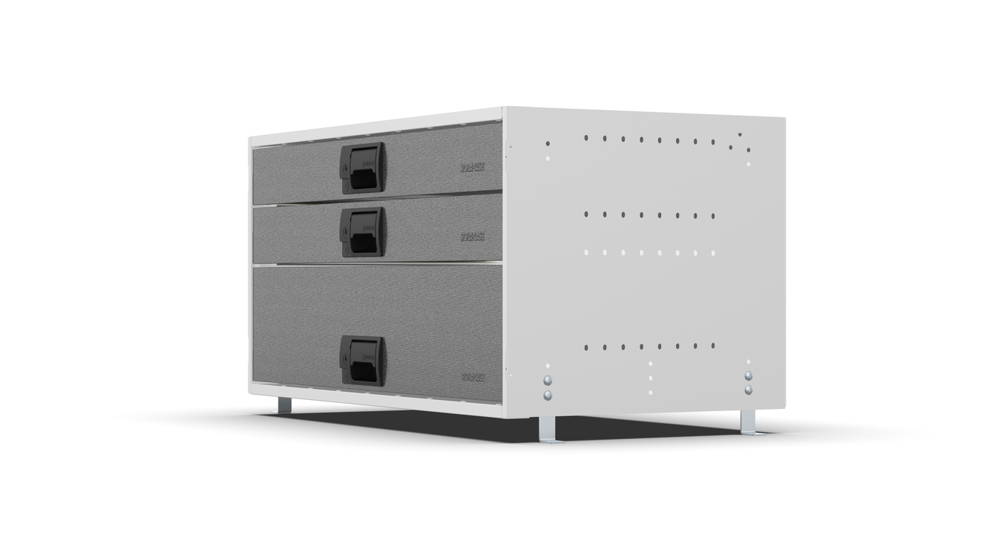Service Body & Van Drawer Unit – 3 Mixed-Depth Drawers – 33″W × 16.5″H × 18″D