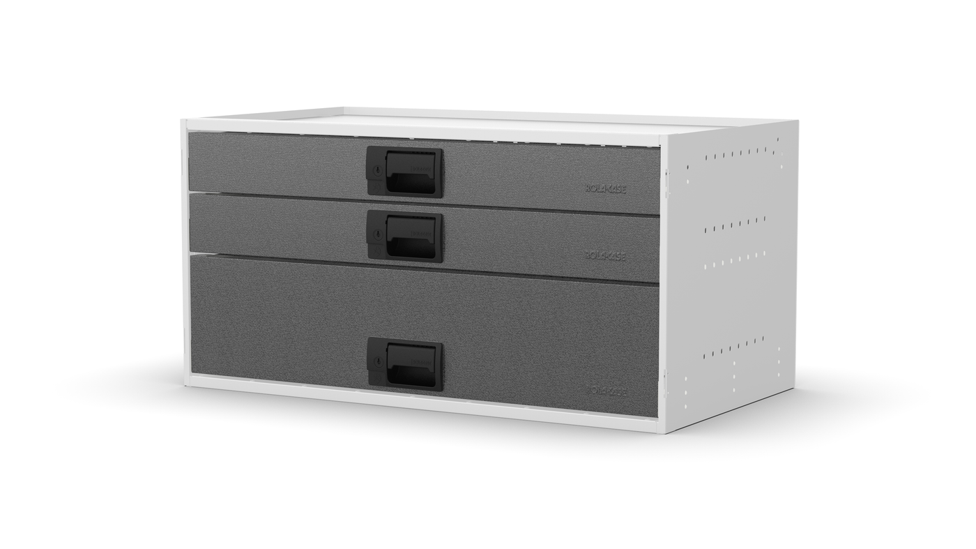 Service Body & Van Drawer Unit – 3 Mixed-Depth Drawers – 33″W × 16.5″H × 18″D