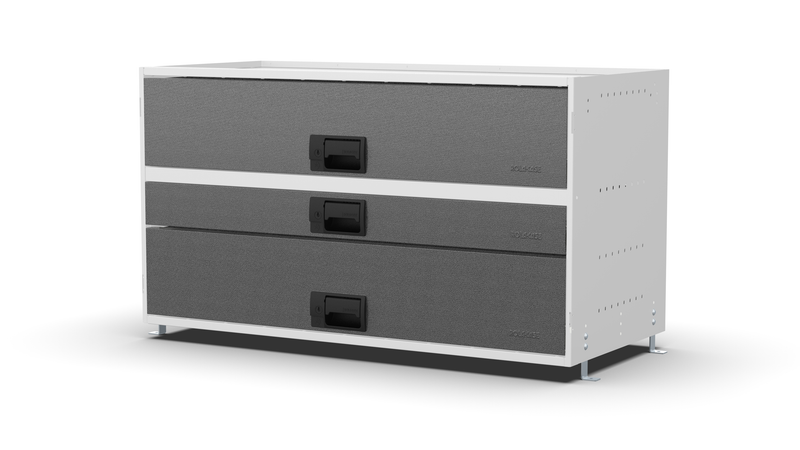 Service Body & Van Drawer Unit – 3 Mixed-Depth Drawers – 39.7″W × 21.5″H × 18″D