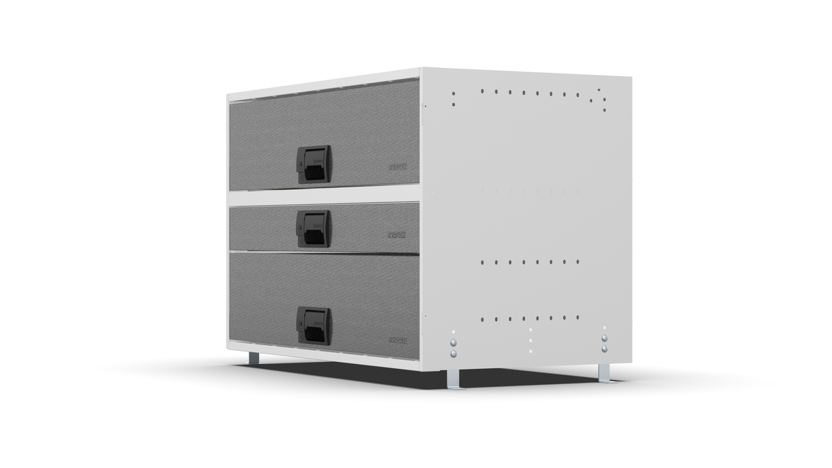 Service Body & Van Drawer Unit – 3 Mixed-Depth Drawers – 33″W × 21.5″H × 18″D