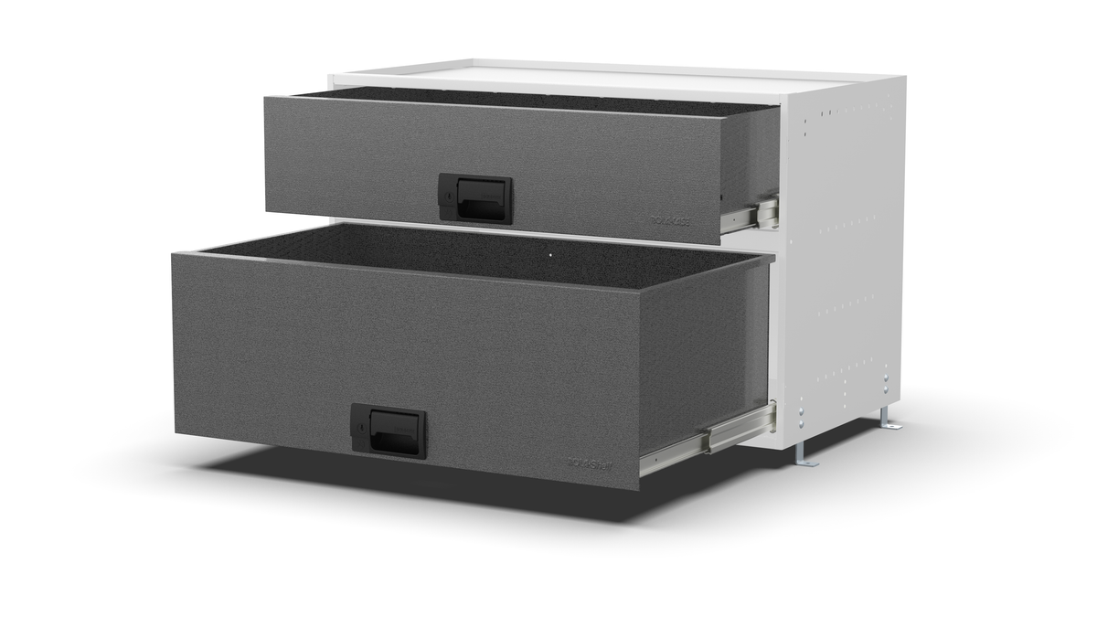 Service Body & Van Drawer Unit – 2 Mixed-Depth Drawers – 33″W × 21.5″H × 18″D