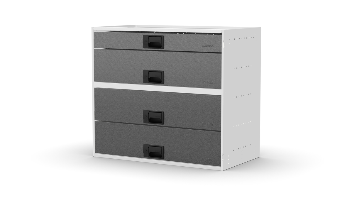 Service Body & Van Drawer Unit – 4 Mixed-Depth Drawers – 33″W × 29.3″H × 18″D