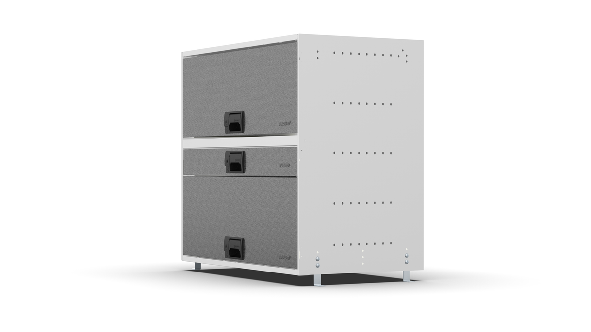 Service Body & Van Drawer Unit – 3 Mixed-Depth Drawers – 33″W × 29.3″H × 18″D
