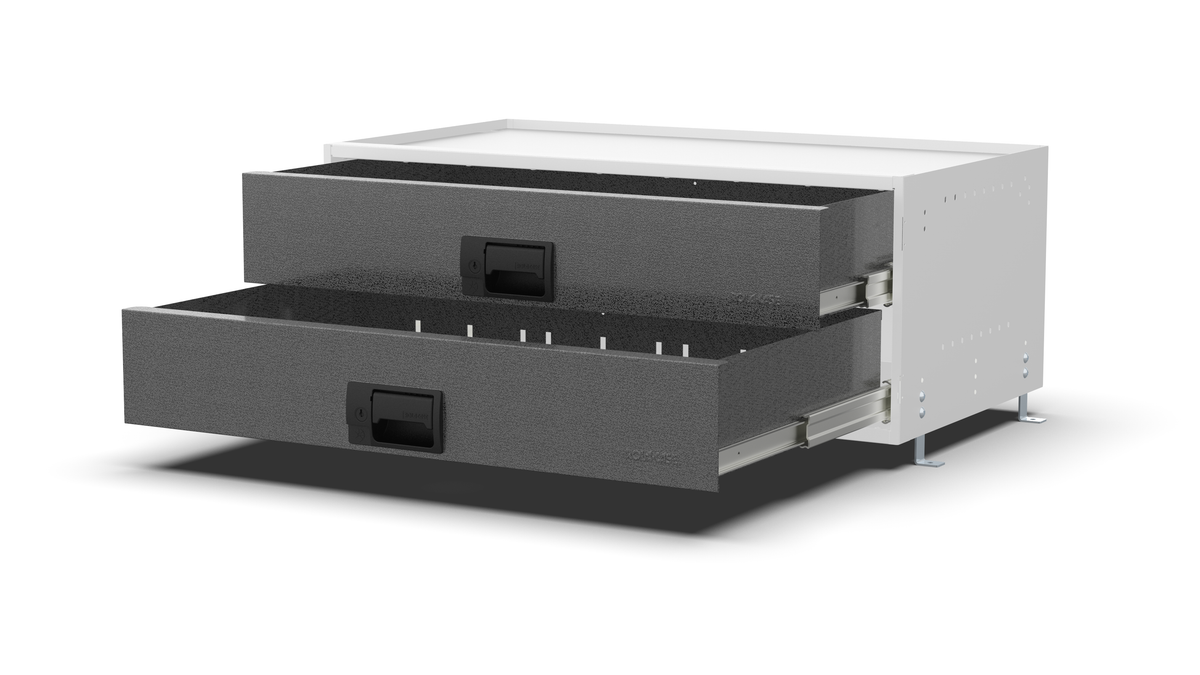 Service Body & Van Drawer Unit – 2 Large Drawers – 33″W × 12.8″H × 18″D