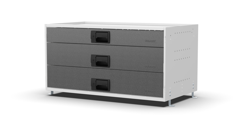 Service Body & Van Drawer Unit – 3 Mixed-Depth Drawers – 33″W × 16.5″H × 18″D