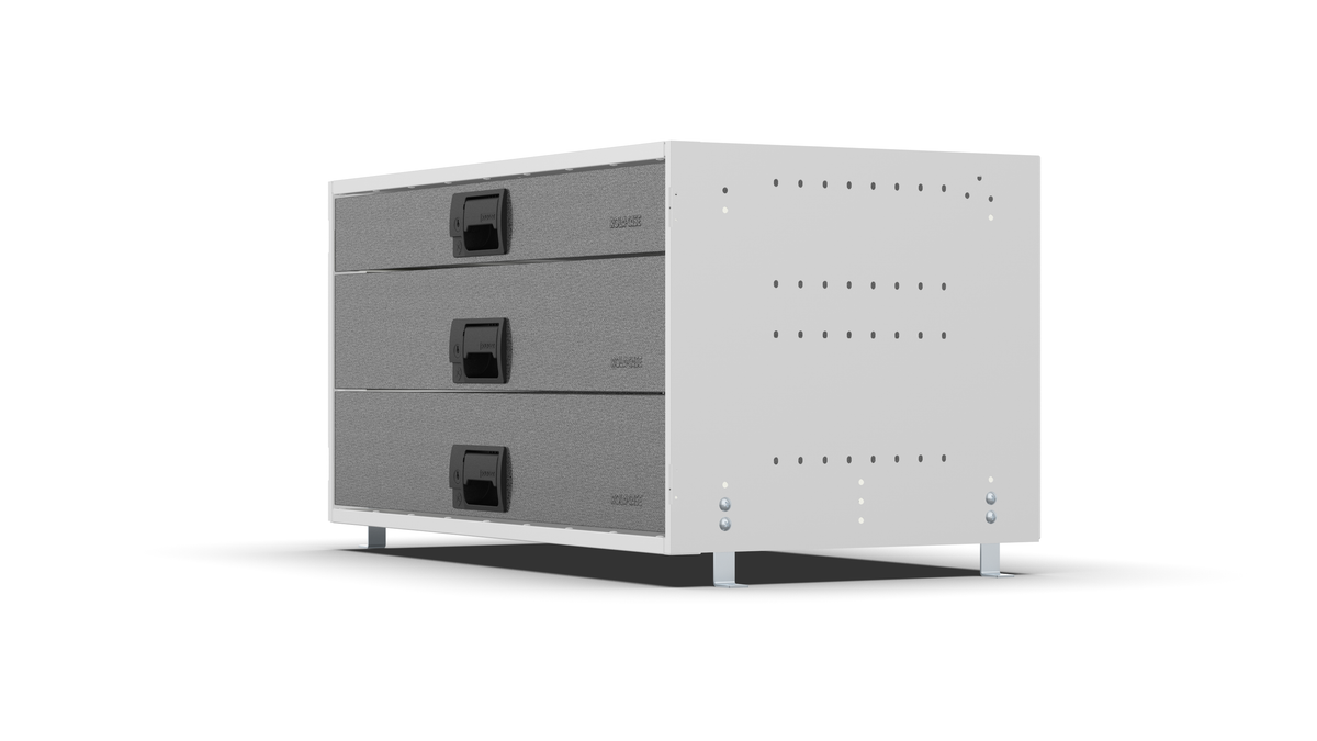 Service Body & Van Drawer Unit – 3 Mixed-Depth Drawers – 33″W × 16.5″H × 18″D