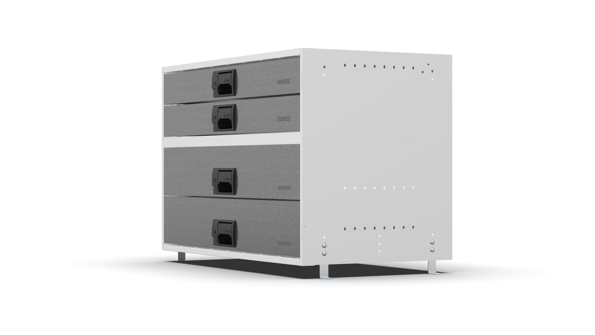 Service Body & Van Drawer Unit – 4 Mixed-Depth Drawers – 33″W × 21.5″H × 18″D