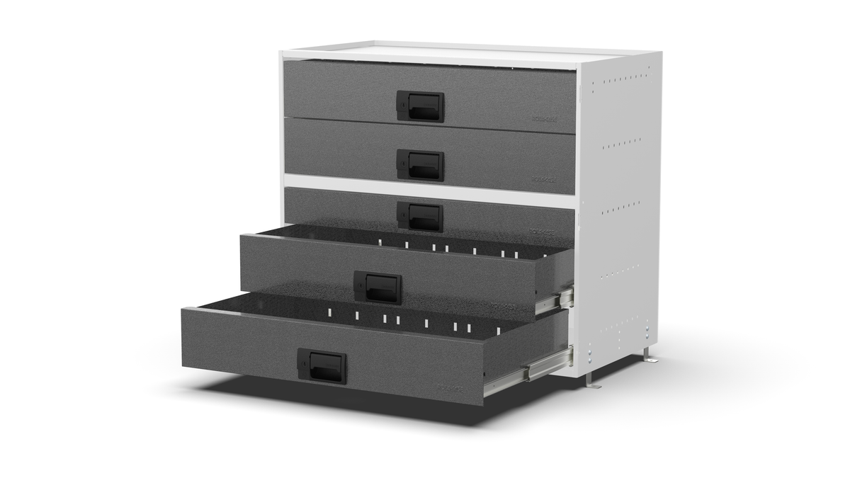 Service Body & Van Drawer Unit – 5 Mixed-Depth Drawers – 33″W × 29.3″H × 18″D