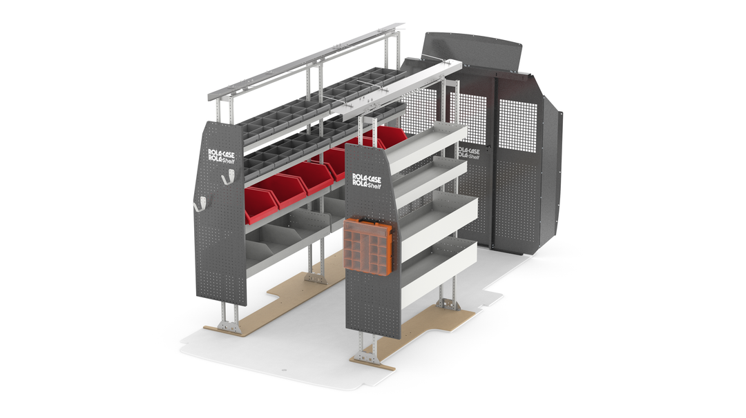 148" WB Van Shelving Package – Ford Transit High Roof (Most Popular Setup)