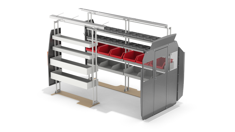 148" WB Van Shelving Package – Ford Transit High Roof (Most Popular Setup)