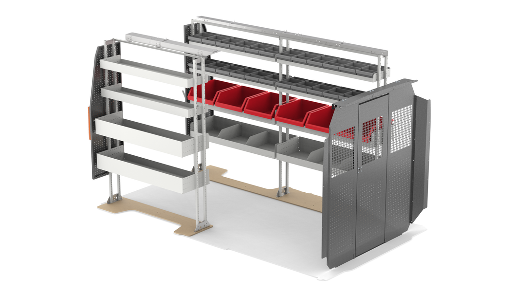 136" WB Most Popular Van Shelving Package + Bulkhead – Ram ProMaster Standard & High Roof