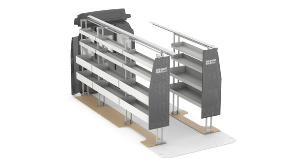 Mercedes Sprinter 170" WB High Roof - Basic Bin Package Kit Passenger View
