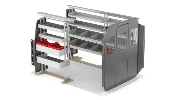 Ram Promaster 118" WB Standard Roof - Electrical Bin Package Kit Rear View