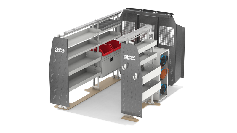 118" WB HVAC Van Shelving Package + Bulkhead – Ram ProMaster Standard Roof