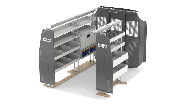 118" WB General Van Shelving Package + Bulkhead – Ram ProMaster Standard Roof