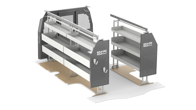 Chevy Express 155" WB Basic Bin Package with Partition Kit Passenger View
