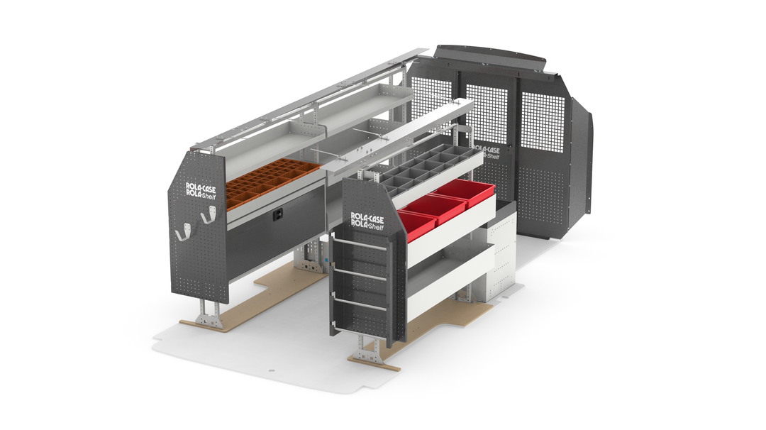 148" WB Electrician Van Shelving Package – Ford Transit Low Roof