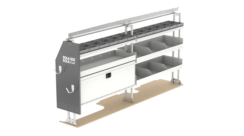 103" Driver Side HVAC Van Shelving Package | Tool & Refrigerant Storage