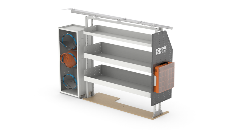 52" Passenger Side HVAC Van Shelving Package | Tool & Refrigerant Storage