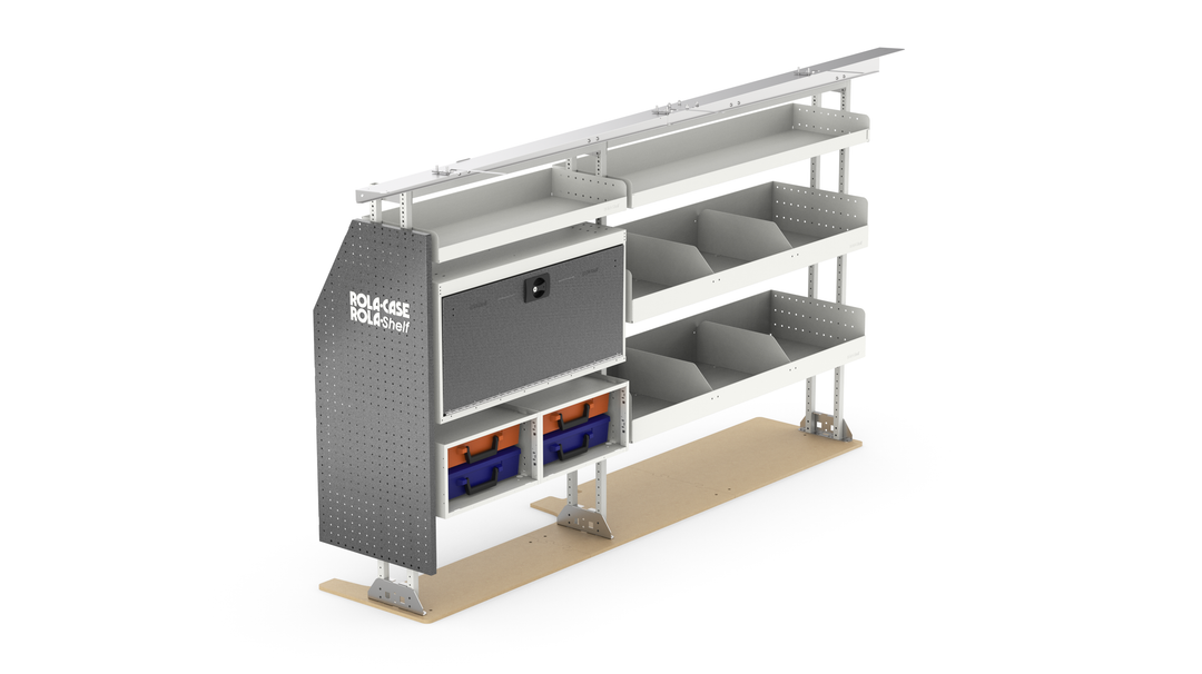 130" WB General Van Shelving Package + Bulkhead - Ford Transit Low Roof