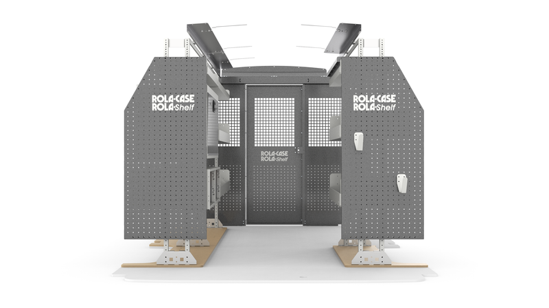Ford Transit 130" WB Low Roof - General Bin Package with Partition Kit Front View