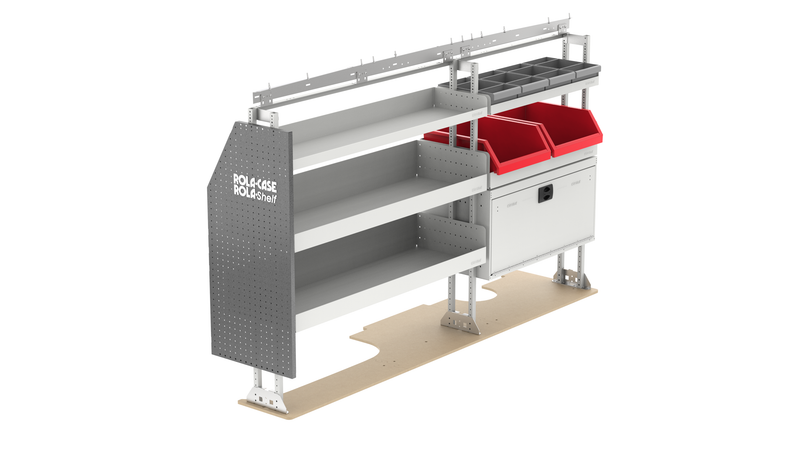 HVAC 86" Driver Side Van Shelving Bin Package