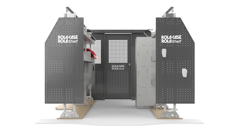 Chevy Express 135" WB HVAC Bin Package with Partition kit Front View