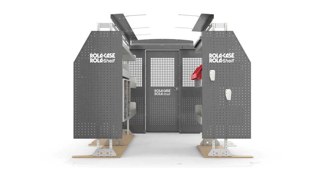 RSLRFSP-FTL130 Ford Transit 130" Low Roof Service Bin Package Front View