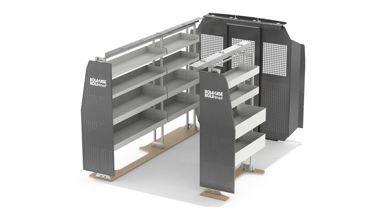 118" WB Basic Van Shelving Package + Bulkhead – Ram ProMaster Standard Roof