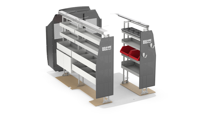 Ford Transit 130" WB Mid Roof Service Bin Package Kit Passenger View