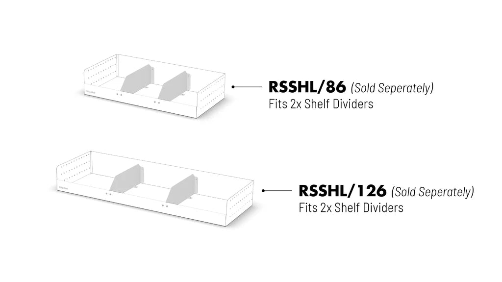 RSSHL/D/6S Van Storage Shelf Bin Dividers (Set of 2)