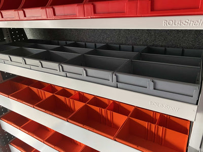 RP200/2 - Medium Gray Plastic Bin x 2