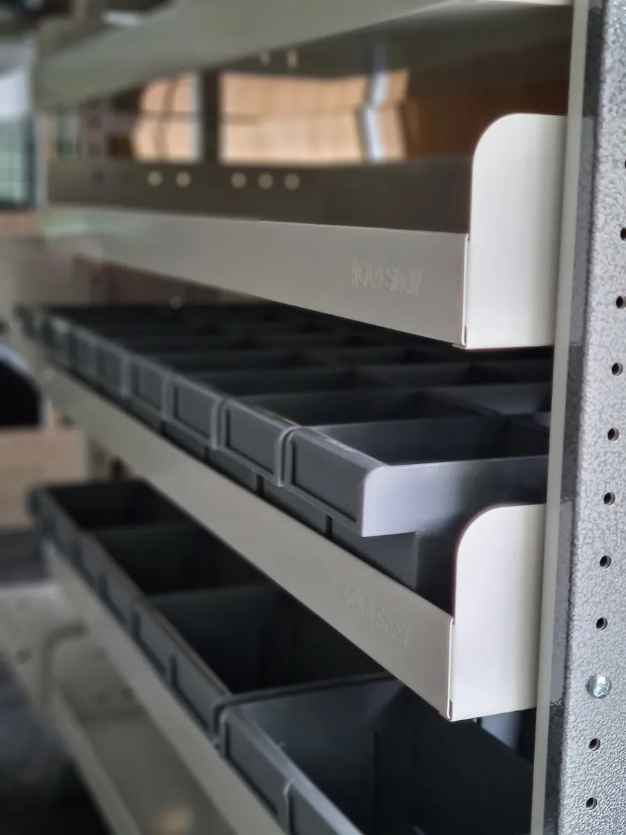 RolaCase van shelving for HVAC & Mechanical Van Fitout